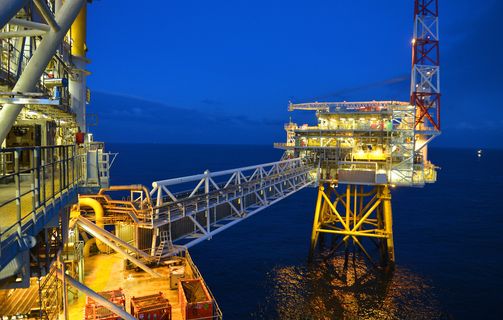 Equinor Offshore Platform Sea Night