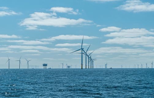 Stock image offshore windmill farm