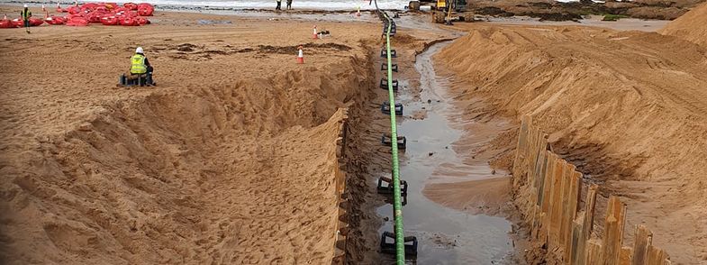 NKT cable pull in at Jersey