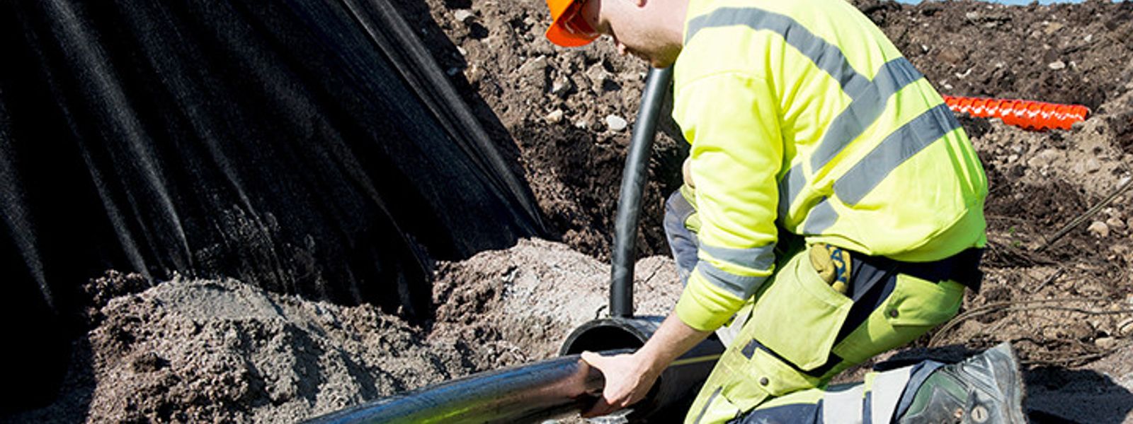 Installer repairing a cable